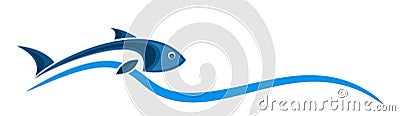 Logo stylized fish. Vector Illustration