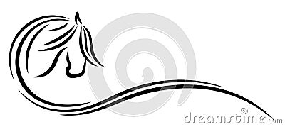 Logo stylized horse. Vector Illustration