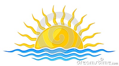 Logo sun and sea. Vector Illustration