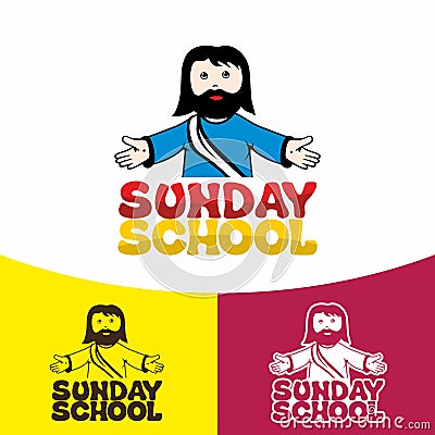 Logo Sunday school. Christian symbols. The Church of Jesus Christ Vector Illustration