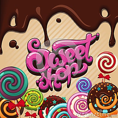 Logo sweet shop Vector Illustration