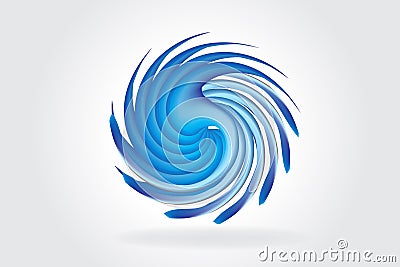 Logo swirly waves hurricane symbol id card vector image icon Vector Illustration