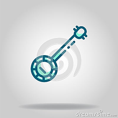 Banjo icon or logo in twotone Vector Illustration