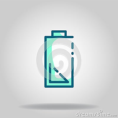 Battery half icon or logo in twotone Vector Illustration