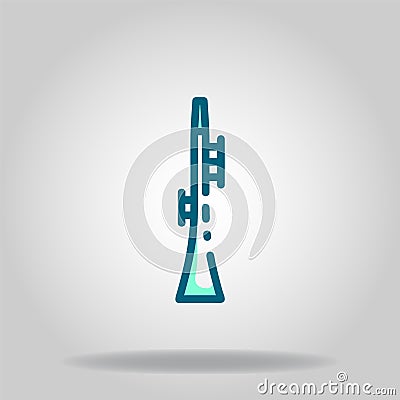 Clarinet icon or logo in twotone Vector Illustration