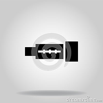 Tele lens icon or logo in glyph Vector Illustration