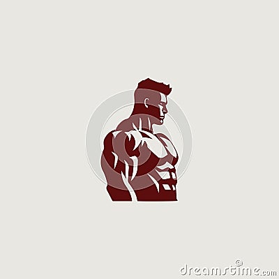 A logo that symbolically uses muscle training Vector Illustration