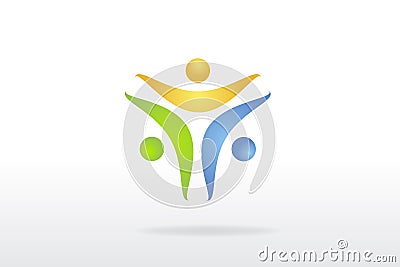 Logo teamwork business trial partners people Vector Illustration