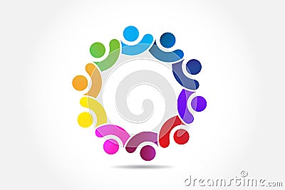 Logo teamwork community business people Vector Illustration