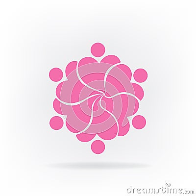 Logo teamwork flower shape vector Vector Illustration