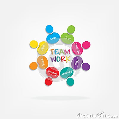 Logo teamwork meanings people around in a meeting icon vector Vector Illustration