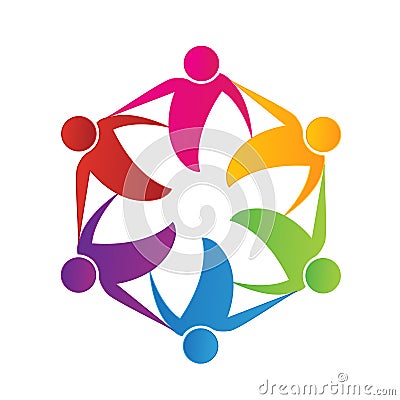 Logo teamwork meeting business people vector illustration Vector Illustration