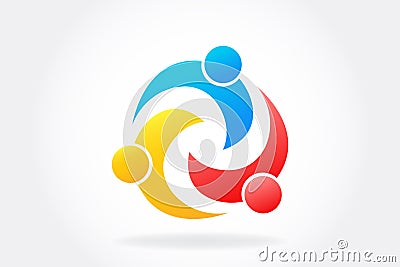 Logo teamwork unity people vector image Vector Illustration