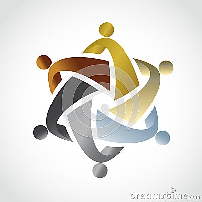 Logo teamwork unity business people Vector Illustration