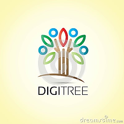 Tree People Logo Vector Illustration