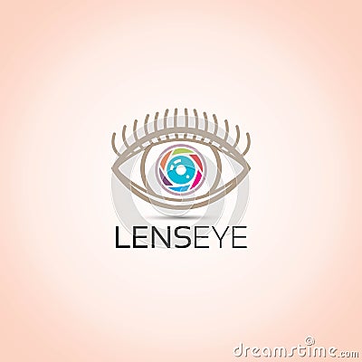 Eye Eyelash Lens Logo Vector Illustration