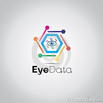 Digital Data Eye Logo Stock Photo