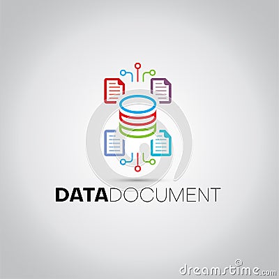 Server Data Document Logo Stock Photo
