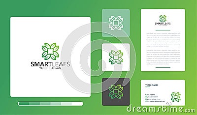 Illustration Of Smart Leafs Logo Design Vector Illustration