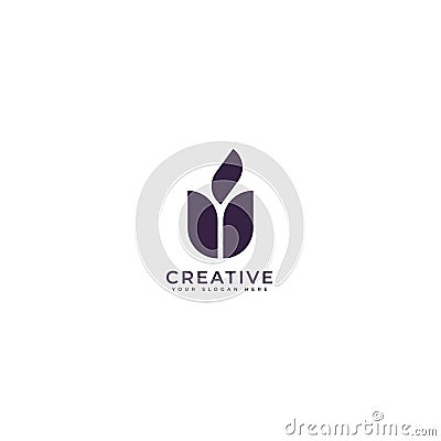 Beauty leaf luxury fashion modern logo icon Vector Illustration