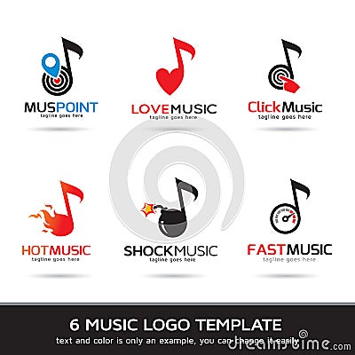 Logo Template Design Vector. Music Logo, Icon, Sign or Symbol. Vector Illustration