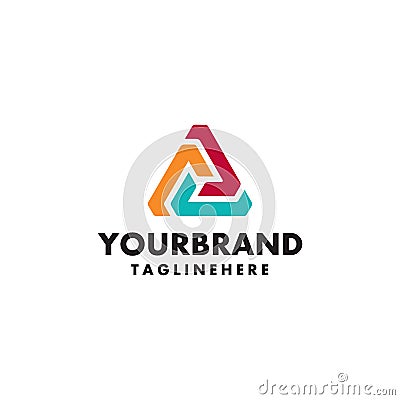 Logo template. Modern vector abstract triangle creative sign or symbol Vector Illustration