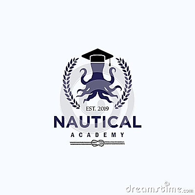 Nautical academy logo Stock Photo