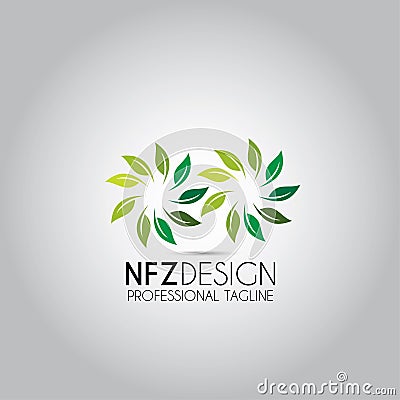 Leaf Infinity Design Logo Vector Illustration