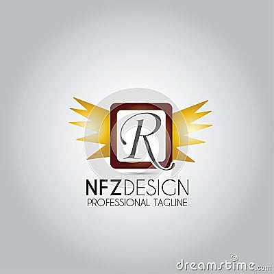 R Letter Wings Logo Vector Illustration