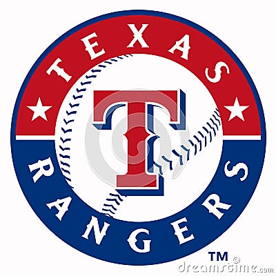 Logo of the Texas Rangers baseball club. USA. Editorial Stock Photo