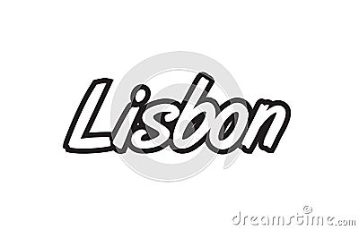 lisbon europe capital text logo black white icon design Vector Illustration