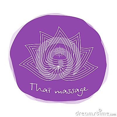 Logo thai massage. Stylized lotus flower. Authentic Thai massage. Vector Illustration