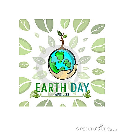 a logo with the theme of protecting the earth or earth day logo Vector Illustration