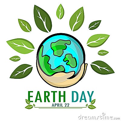 a logo with the theme of protecting the earth or earth day logo Vector Illustration