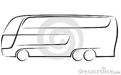 Logo of a three axle double decker aerodynamic bus Vector Illustration
