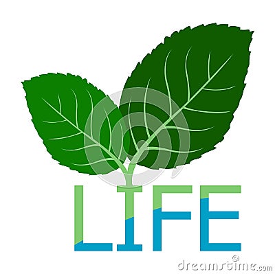 Symbol leaf to life water logo Stock Photo