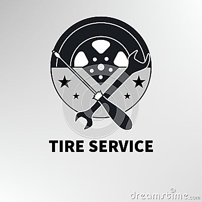 Logo tire service Vector Illustration