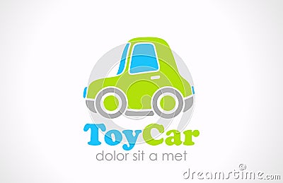 Logo Toy car fun vector. Funny micro machine icon Vector Illustration