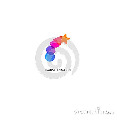 Logo transform, icon change, icon growth Vector Illustration