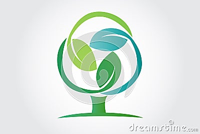 Logo tree ecology recycle symbol Vector Illustration