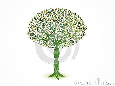 Logo tree leaves ecology symbol vector icon Vector Illustration