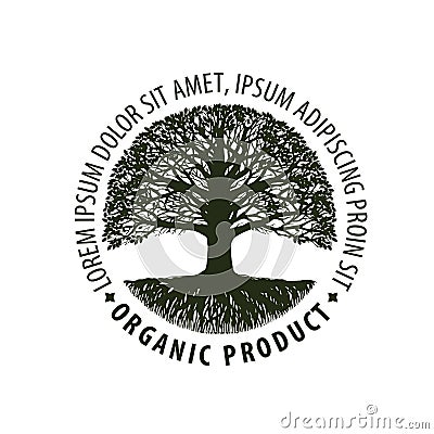 Logo tree. organic, Natural product. Nature or ecology symbol. Environmentally friendly icon Vector Illustration