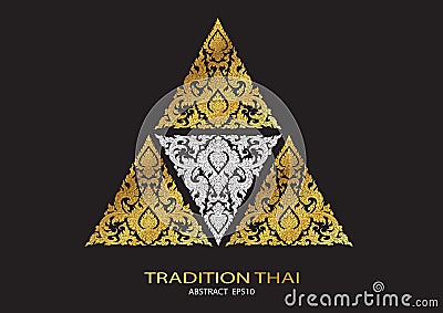 logo triangle shape abstract line thai tradition pattern background Vector Illustration