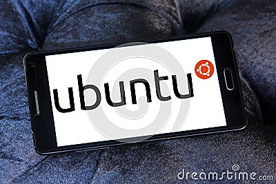 Ubuntu operating system logo Editorial Stock Photo