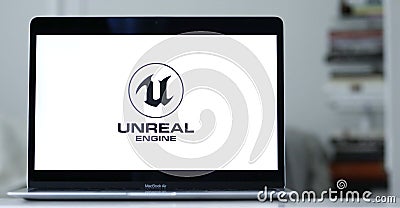 Logo of Unreal Engine 5, a 3D design and rendering software for developers and filmmakers Editorial Stock Photo