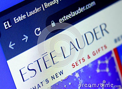 Estee Lauder beauty brand Editorial Stock Photo
