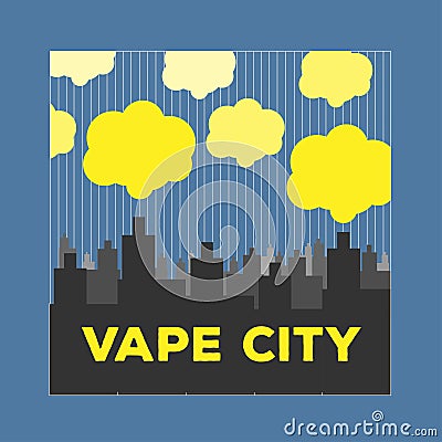 Logo vaping city electronic cigarette vape Stock Photo