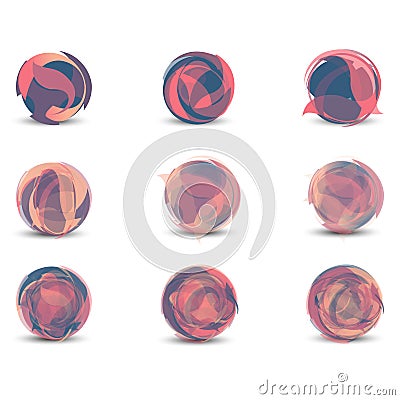 Logo vector collection, abstract geometric business web icon and globe sphere set concept idea, isolated on white background. Vector Illustration