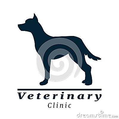 A logo for vet clinic with dog Stock Photo