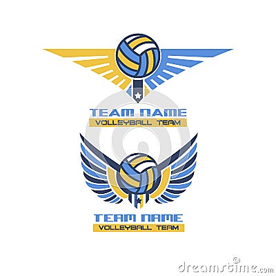 Logo of Volleyball, Volleyball, team logo collection, volleyball embleem logo, badge logo Vector Illustration